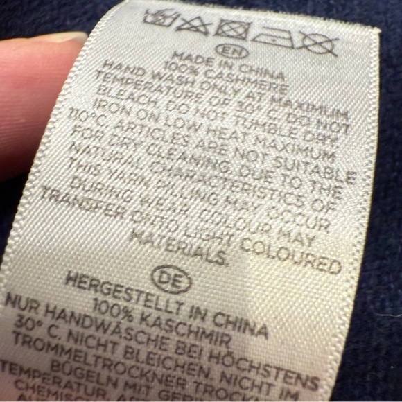 Hobbs London Women’s CASHMERE Sweater Navy Blue Pockets Sz US 8 EU 40 - Picture 10 of 11